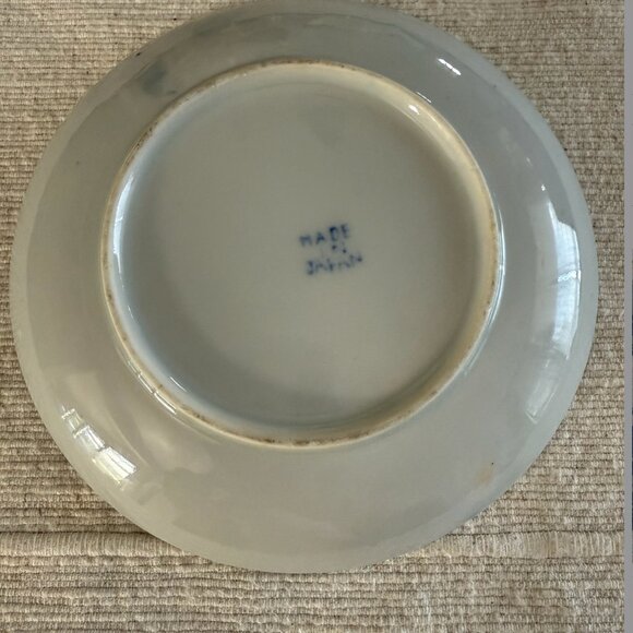 Japanese Blue & White Saucer with Phoenix and Floral Design - Used (3) - Picture 4 of 6